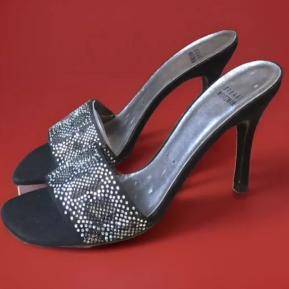 Stuart Weitzman $298 Blk/Silver Leopard Crystals Stilettos - Worn ONCE - 8M - Picture 7 of 10